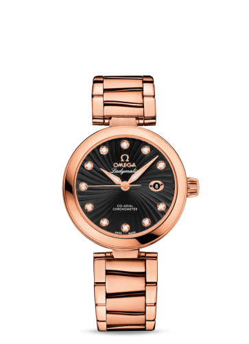 Omega LadyMatic Co-Axial 34 Red Gold / Black / Bracelet